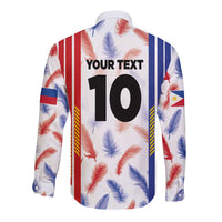 Custom Philippines Champions Football Jersey Long Sleeve Button Shirt LT03 - Polynesian Pride