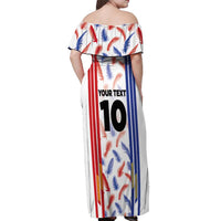Custom Philippines Champions Football Jersey Off Shoulder Maxi Dress LT03 - Polynesian Pride