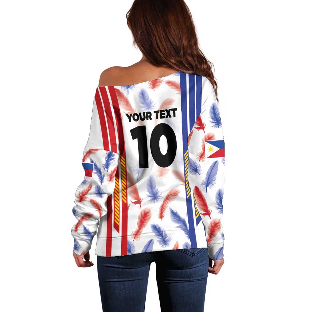 Custom Philippines Champions Football Jersey Off Shoulder Sweater LT03 - Polynesian Pride