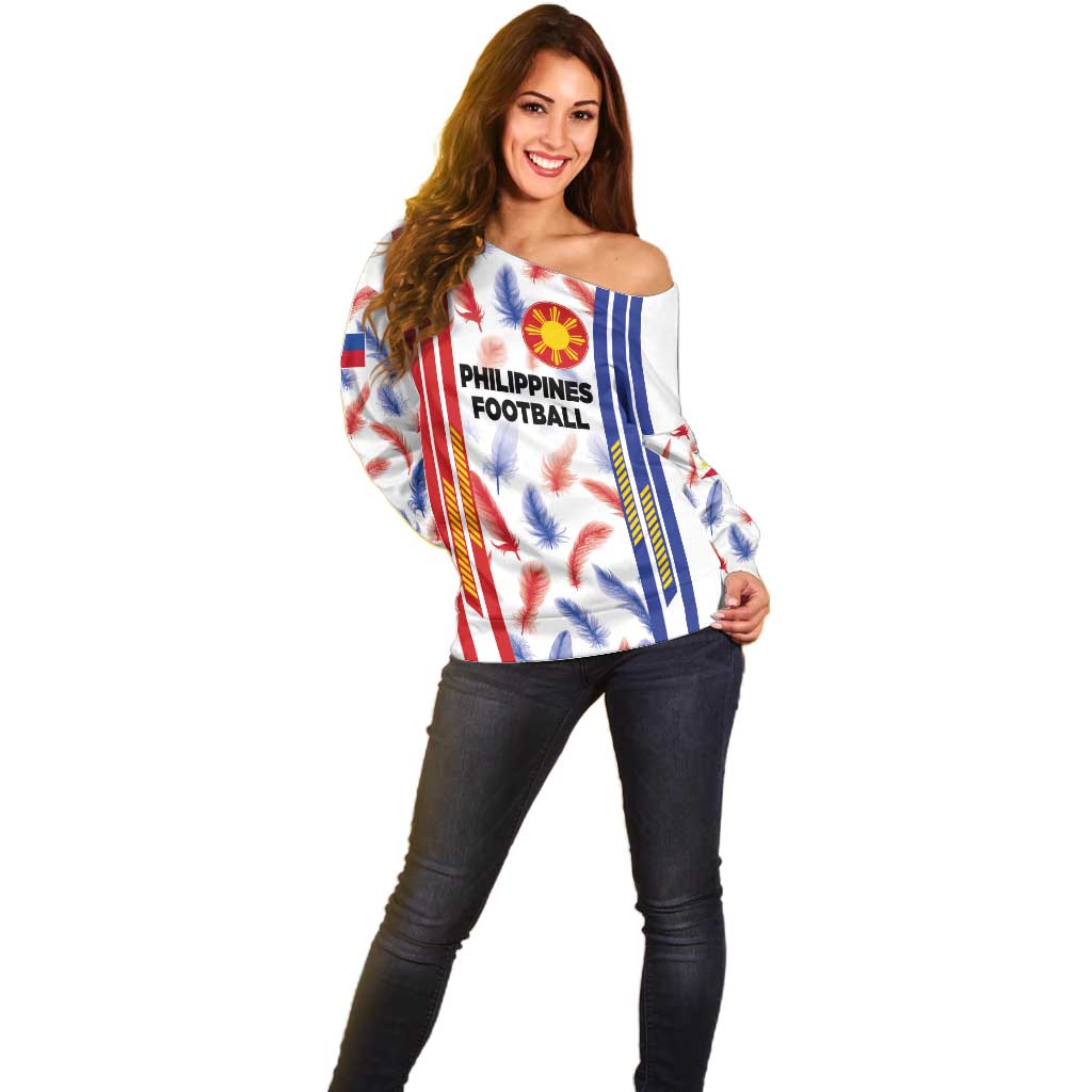 Custom Philippines Champions Football Jersey Off Shoulder Sweater LT03 - Polynesian Pride