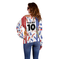 Custom Philippines Champions Football Jersey Off Shoulder Sweater LT03 - Polynesian Pride