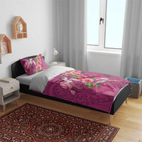 Hawaiian Turtle Love Couple Bedding Set - Sweet Hibiscus and Kakau Pattern Rose Color LT03 - Polynesian Pride