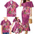 Hawaiian Turtle Love Couple Family Matching Mermaid Dress and Hawaiian Shirt - Sweet Hibiscus and Kakau Pattern Rose Color