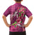 Hawaiian Turtle Love Couple Family Matching Puletasi and Hawaiian Shirt - Sweet Hibiscus and Kakau Pattern Rose Color