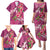 Hawaiian Turtle Love Couple Family Matching Puletasi and Hawaiian Shirt - Sweet Hibiscus and Kakau Pattern Rose Color