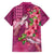 Hawaiian Turtle Love Couple Family Matching Puletasi and Hawaiian Shirt - Sweet Hibiscus and Kakau Pattern Rose Color