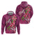 Hawaiian Turtle Love Couple Hoodie - Sweet Hibiscus and Kakau Pattern Rose Color