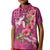 Hawaiian Turtle Love Couple Kid Polo Shirt - Sweet Hibiscus and Kakau Pattern Rose Color