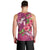 Hawaiian Turtle Love Couple Men Tank Top - Sweet Hibiscus and Kakau Pattern Rose Color