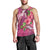 Hawaiian Turtle Love Couple Men Tank Top - Sweet Hibiscus and Kakau Pattern Rose Color