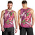 Hawaiian Turtle Love Couple Men Tank Top - Sweet Hibiscus and Kakau Pattern Rose Color