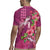 Hawaiian Turtle Love Couple Rugby Jersey - Sweet Hibiscus and Kakau Pattern Rose Color