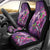 Hawaiian Turtle Love Couple Car Seat Cover - Sweet Hibiscus and Kakau Pattern Deep Purple Color