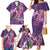 Hawaiian Turtle Love Couple Family Matching Mermaid Dress and Hawaiian Shirt - Sweet Hibiscus and Kakau Pattern Deep Purple Color