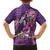 Hawaiian Turtle Love Couple Family Matching Puletasi and Hawaiian Shirt - Sweet Hibiscus and Kakau Pattern Deep Purple Color