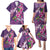 Hawaiian Turtle Love Couple Family Matching Puletasi and Hawaiian Shirt - Sweet Hibiscus and Kakau Pattern Deep Purple Color