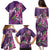 Hawaiian Turtle Love Couple Family Matching Puletasi and Hawaiian Shirt - Sweet Hibiscus and Kakau Pattern Deep Purple Color