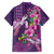 Hawaiian Turtle Love Couple Family Matching Puletasi and Hawaiian Shirt - Sweet Hibiscus and Kakau Pattern Deep Purple Color