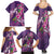 Hawaiian Turtle Love Couple Family Matching Summer Maxi Dress and Hawaiian Shirt - Sweet Hibiscus and Kakau Pattern Deep Purple Color