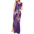 Hawaiian Turtle Love Couple Tank Maxi Dress - Sweet Hibiscus and Kakau Pattern Deep Purple Color