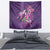 Hawaiian Turtle Love Couple Tapestry - Sweet Hibiscus and Kakau Pattern Deep Purple Color