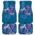 Hawaiian Turtle Love Couple Car Mats - Sweet Hibiscus and Kakau Pattern Sapphire Color