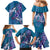 Hawaiian Turtle Love Couple Family Matching Mermaid Dress and Hawaiian Shirt - Sweet Hibiscus and Kakau Pattern Sapphire Color