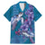 Hawaiian Turtle Love Couple Family Matching Mermaid Dress and Hawaiian Shirt - Sweet Hibiscus and Kakau Pattern Sapphire Color