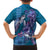 Hawaiian Turtle Love Couple Family Matching Puletasi and Hawaiian Shirt - Sweet Hibiscus and Kakau Pattern Sapphire Color