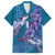 Hawaiian Turtle Love Couple Family Matching Puletasi and Hawaiian Shirt - Sweet Hibiscus and Kakau Pattern Sapphire Color