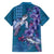 Hawaiian Turtle Love Couple Family Matching Puletasi and Hawaiian Shirt - Sweet Hibiscus and Kakau Pattern Sapphire Color