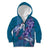 Hawaiian Turtle Love Couple Kid Hoodie - Sweet Hibiscus and Kakau Pattern Sapphire Color