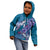 Hawaiian Turtle Love Couple Kid Hoodie - Sweet Hibiscus and Kakau Pattern Sapphire Color