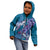 Hawaiian Turtle Love Couple Kid Hoodie - Sweet Hibiscus and Kakau Pattern Sapphire Color