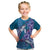 Hawaiian Turtle Love Couple Kid T Shirt - Sweet Hibiscus and Kakau Pattern Sapphire Color