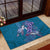 Hawaiian Turtle Love Couple Rubber Doormat - Sweet Hibiscus and Kakau Pattern Sapphire Color