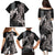 Hawaiian Turtle Love Couple Family Matching Puletasi and Hawaiian Shirt - Sweet Hibiscus and Kakau Pattern Grayscale Color