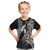 Hawaiian Turtle Love Couple Kid T Shirt - Sweet Hibiscus and Kakau Pattern Grayscale Color