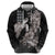 Hawaiian Turtle Love Couple Zip Hoodie - Sweet Hibiscus and Kakau Pattern Grayscale Color