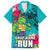 Hawaii Great Aloha Run 40th Anniversary Family Matching Long Sleeve Bodycon Dress and Hawaiian Shirt With Turtle Mascot Marathon Hibiscus and Kakau LT03 Dad's Shirt - Short Sleeve Turquoise - Polynesian Pride