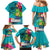 Hawaii Great Aloha Run 40th Anniversary Family Matching Mermaid Dress and Hawaiian Shirt With Turtle Mascot Marathon Hibiscus and Kakau LT03 - Polynesian Pride