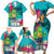 Hawaii Great Aloha Run 40th Anniversary Family Matching Short Sleeve Bodycon Dress and Hawaiian Shirt With Turtle Mascot Marathon Hibiscus and Kakau LT03 - Polynesian Pride