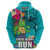 Hawaii Great Aloha Run 40th Anniversary Hoodie With Turtle Mascot Marathon Hibiscus and Kakau LT03 - Polynesian Pride