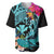 Hawaii Baseball Jersey Whale Mix Hibiscus and Kanaka Maoli LT03 Black - Polynesian Pride