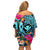 Hawaii Family Matching Off Shoulder Short Dress and Hawaiian Shirt Whale Mix Hibiscus and Kanaka Maoli LT03 - Polynesian Pride