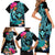 Hawaii Family Matching Short Sleeve Bodycon Dress and Hawaiian Shirt Whale Mix Hibiscus and Kanaka Maoli LT03 - Polynesian Pride