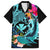 Hawaii Family Matching Short Sleeve Bodycon Dress and Hawaiian Shirt Whale Mix Hibiscus and Kanaka Maoli LT03 Dad's Shirt - Short Sleeve Black - Polynesian Pride