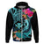 Hawaii Hoodie Whale Mix Hibiscus and Kanaka Maoli LT03 Zip Hoodie Black - Polynesian Pride