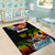 Hawaii Lei Day Area Rug Hibiscus Wreath and Polynesian Pattern