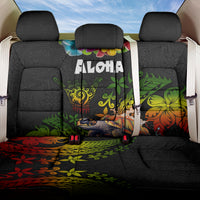 Hawaii Lei Day Back Car Seat Cover Hibiscus Wreath and Polynesian Pattern LT03 One Size Black - Polynesian Pride